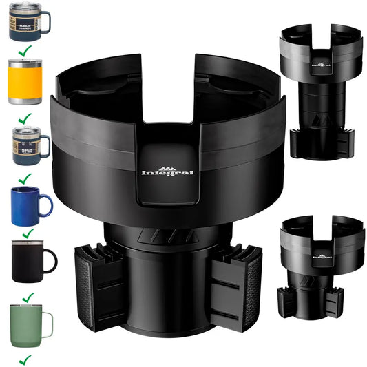 Car Cup Holder Expander Adapter with Adjustable Base